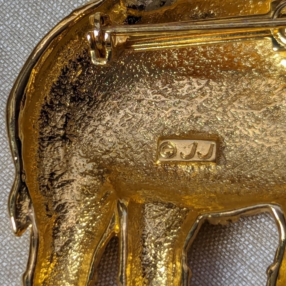 4 Elephant brooches pins 2 J.J.Jonette, 1 AJC  collection Vintage Lot Bundle